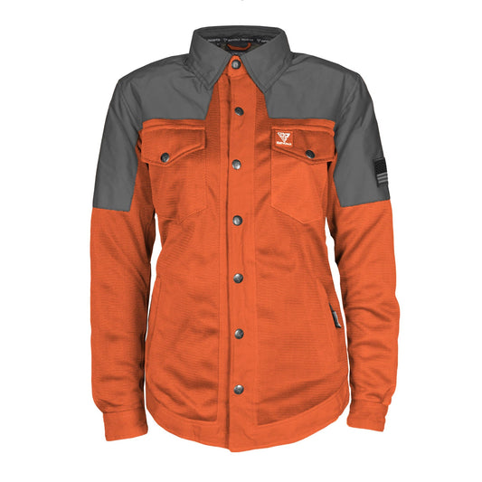 Summer Mesh Reflective Shirt Orange Nebula for Women
