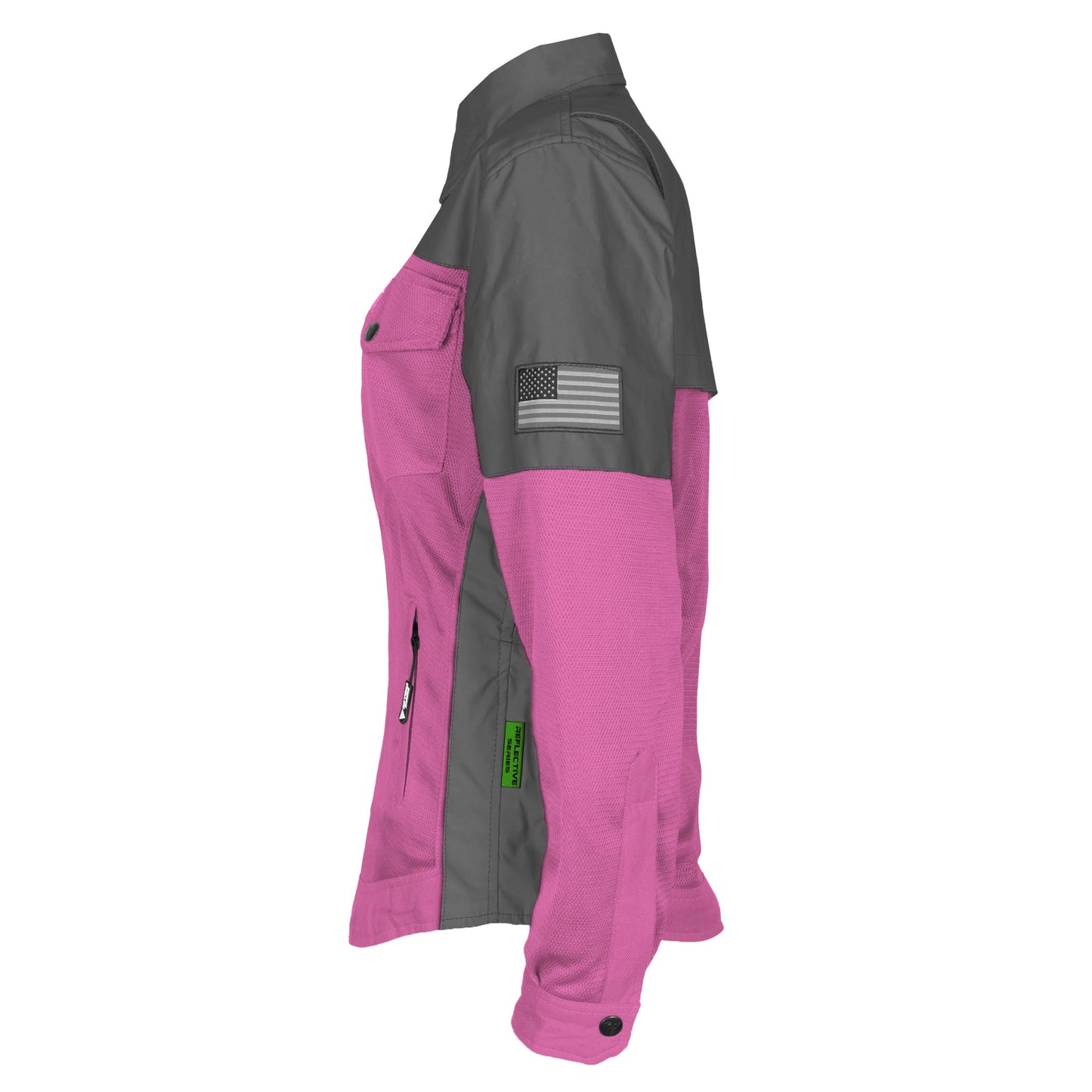 Summer Mesh Reflective Shirt Pink Nebula for Women