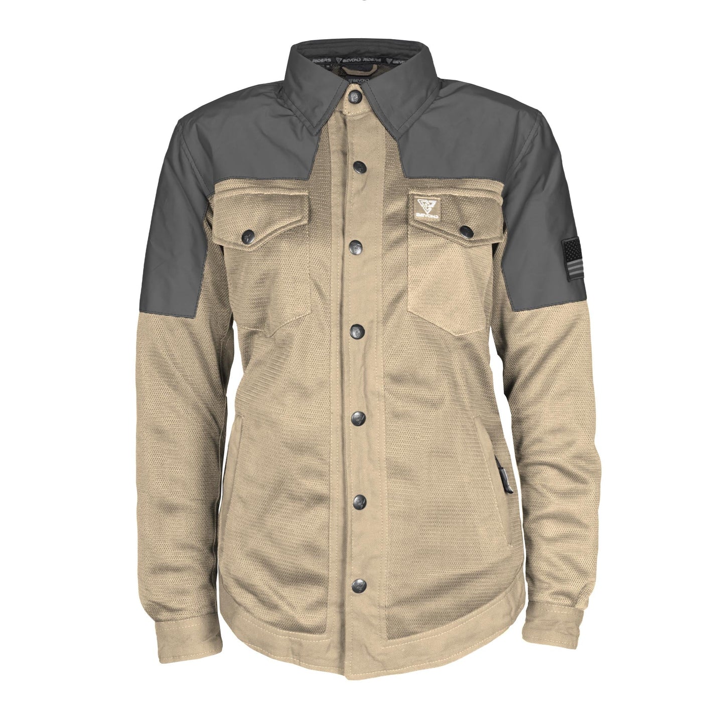 Summer Mesh Reflective Shirt Khaki Nebula for Women