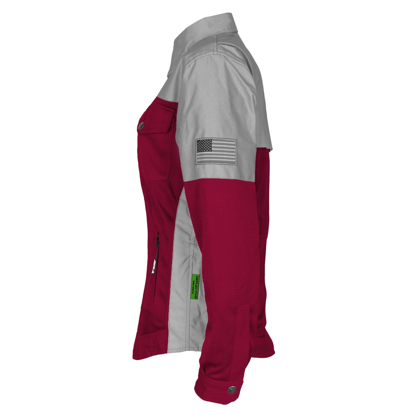 Summer Mesh Reflective Shirt Red Maroon Eclipse for Women
