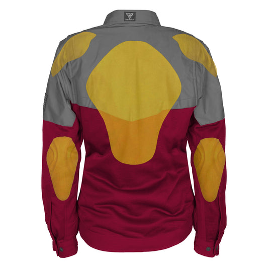 Summer Mesh Reflective Shirt Red Maroon Nebula for Women