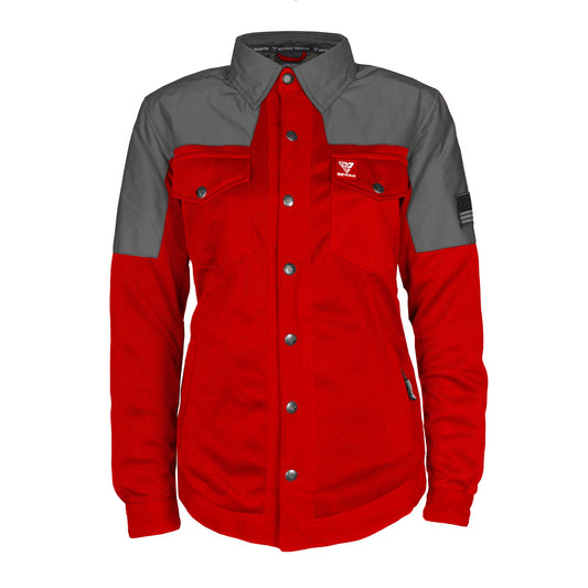 Summer Mesh Reflective Shirt Red Nebula for Women
