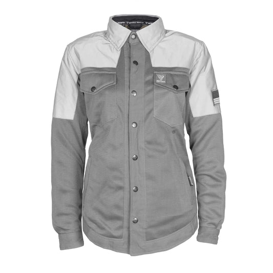 Summer Mesh Reflective Shirt "Twilight Titanium" for Women - Gray and Silver