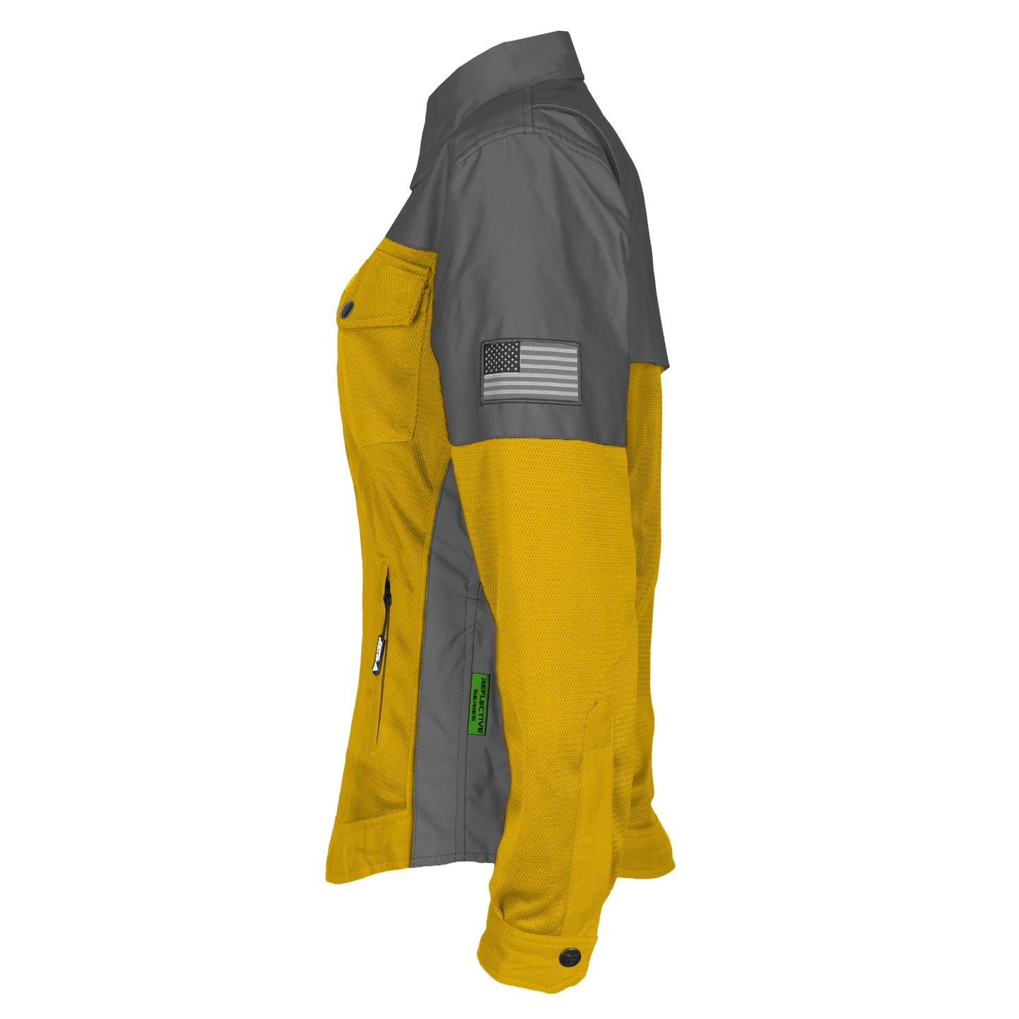 Summer Mesh Reflective Shirt Yellow Nebula for Women