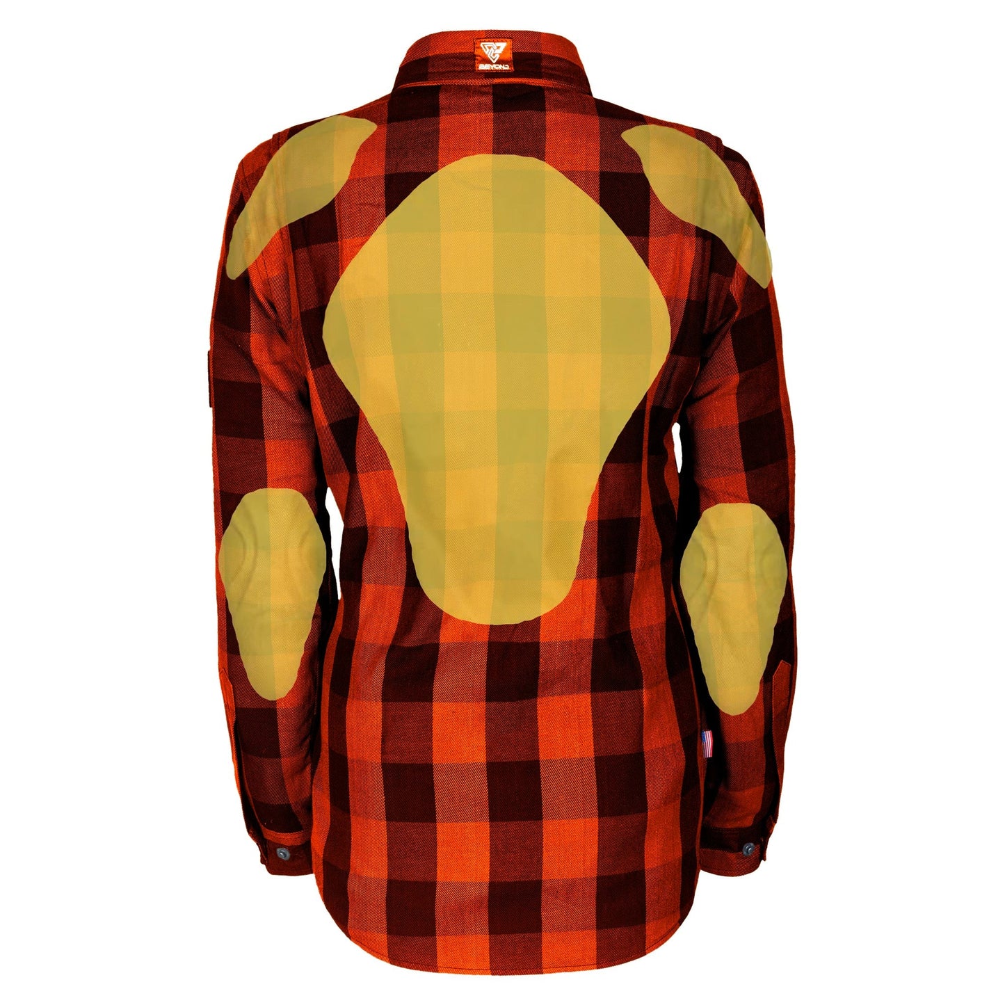Protective Flannel Shirt for Women - Orange and Black Checkered