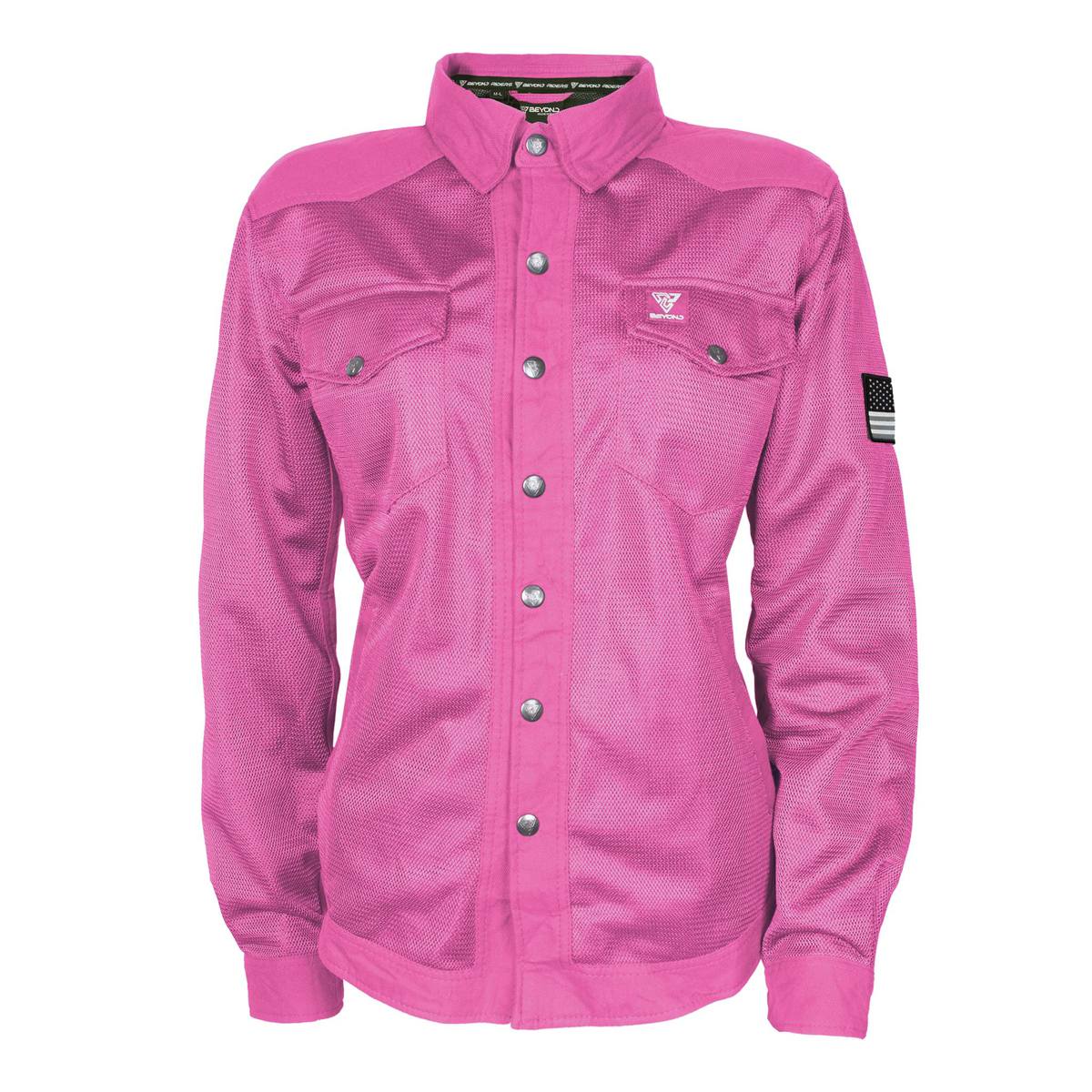 Protective Summer Mesh Shirt for Women - Pink Solid
