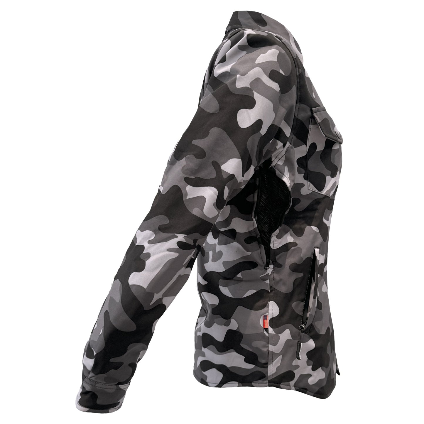 Protective SoftShell Winter Jacket for Women Camouflage Grey Boomer