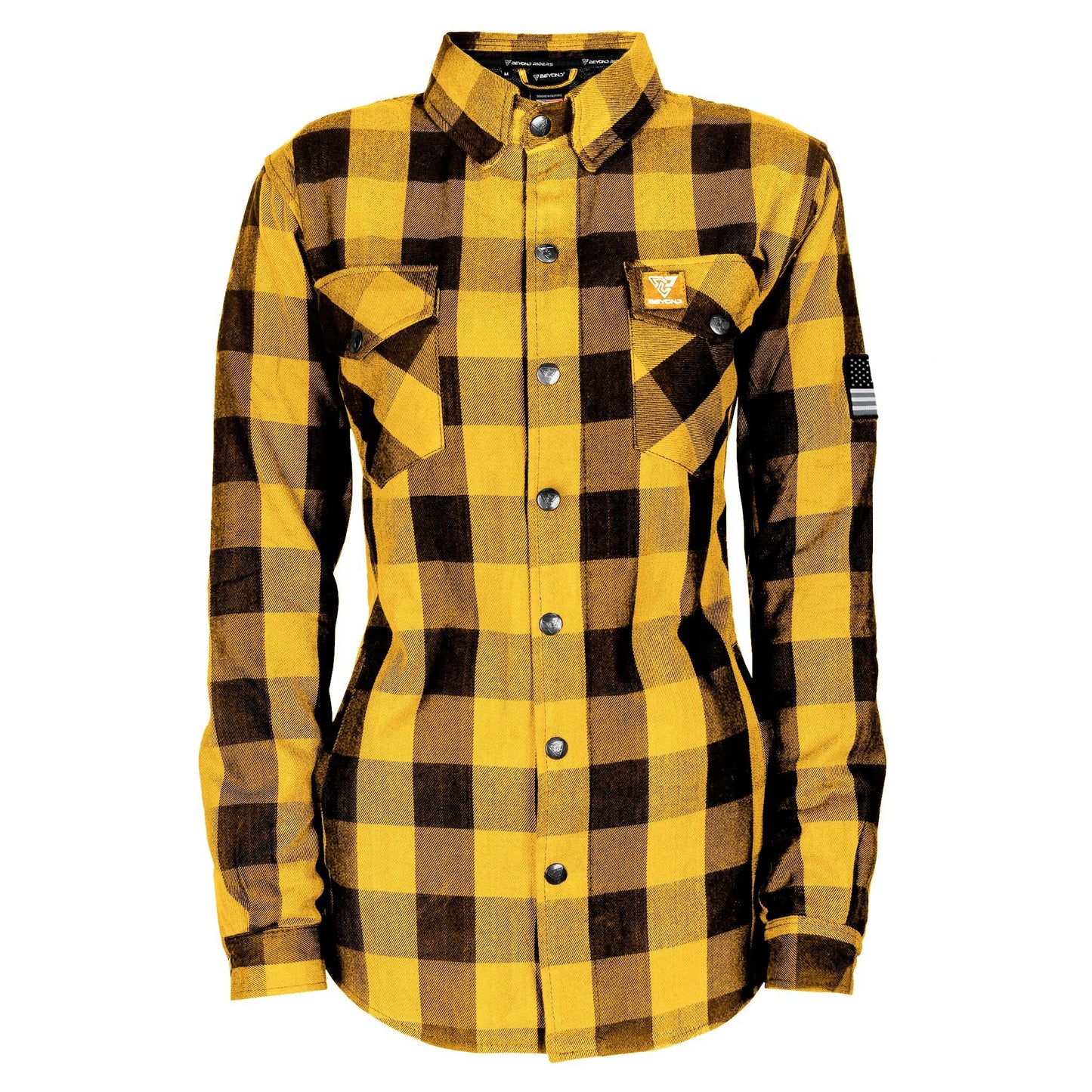 Protective Flannel Shirt for Women - Yellow and Black Checkered