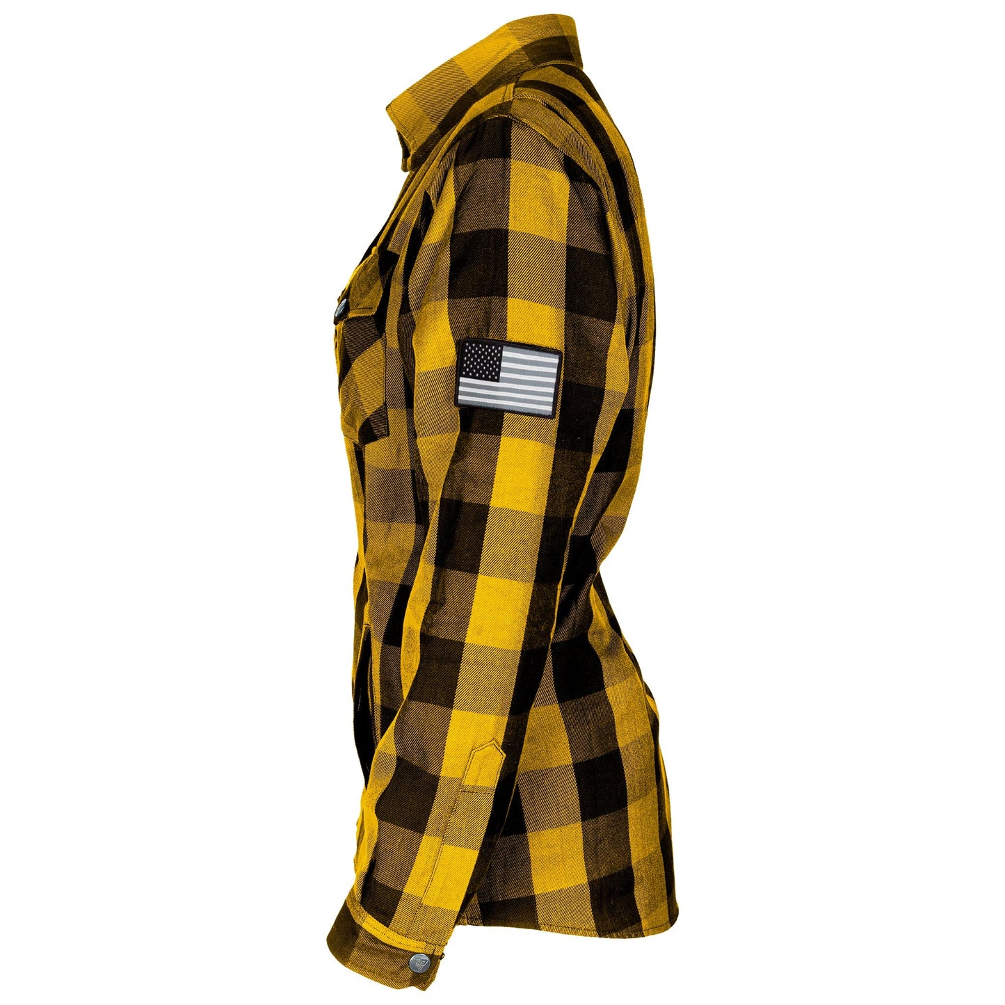 Protective Flannel Shirt for Women - Yellow and Black Checkered