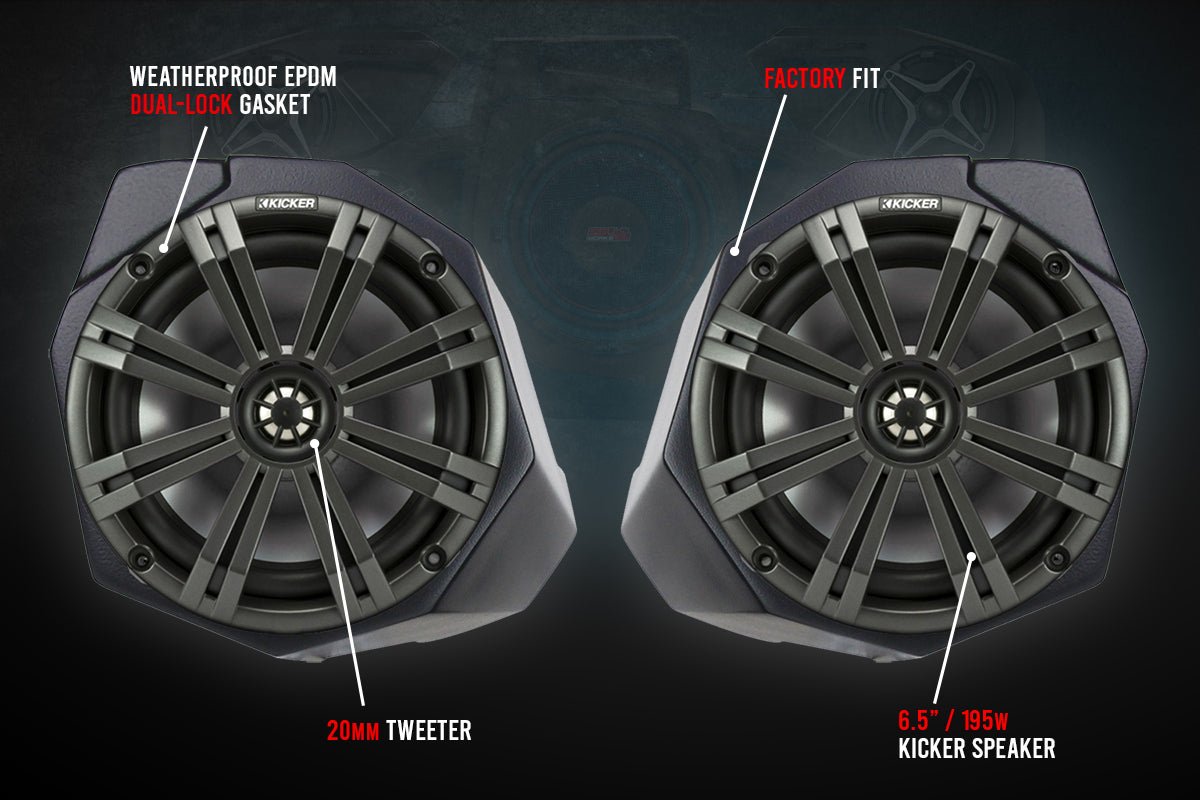 2017-2023 CanAm X3 Complete Kicker 5-Speaker Phase X Plug-and-Play System