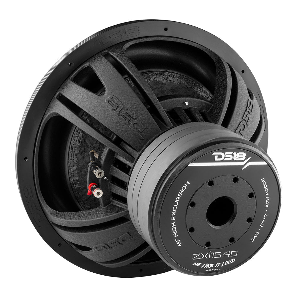 ZXI 15" High Excursion Subwoofer Quad Stacked Magnets | 1000W RMS DVC 4-Ohm