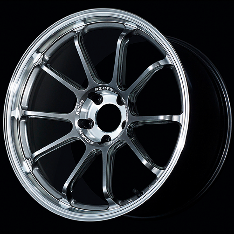 Advan RZ-DF2 19x10.5 / +15 Offset / 5x114.3 / 73mm Bore / Diamond Cut and Hyper Platinum Black YAF9L15EDHPB