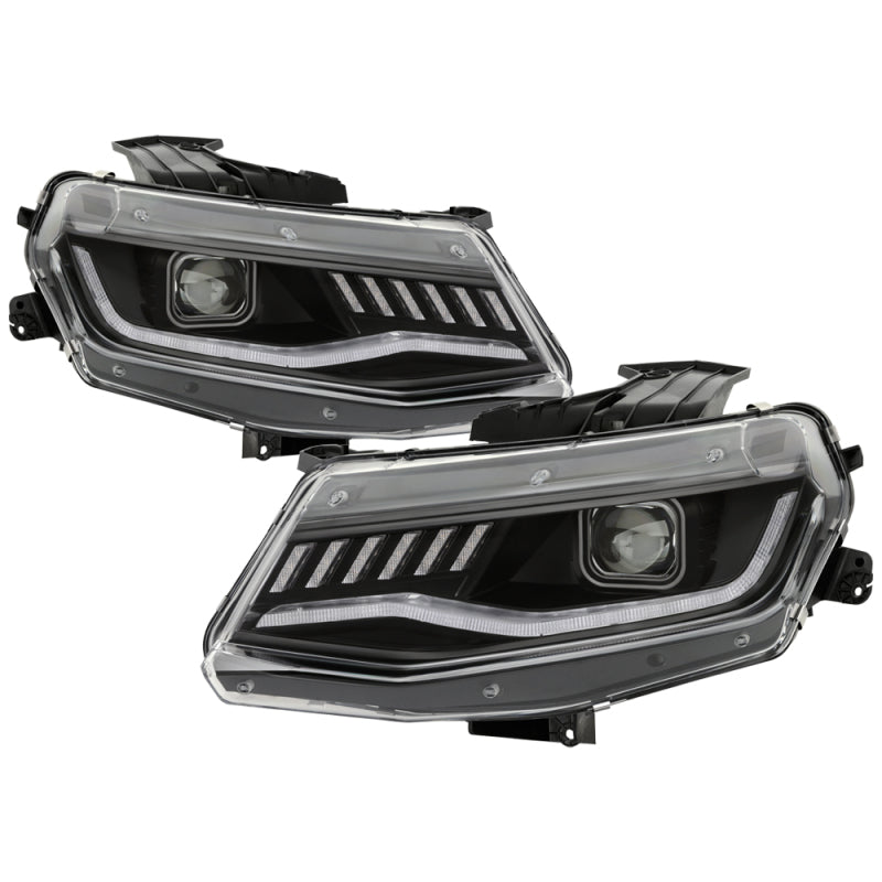 Spyder Chevy Camaro 16-18 Halogen Model Full LED Headlights Black PRO-YD-CCAM16HALAP-SEQ-BK 5087317