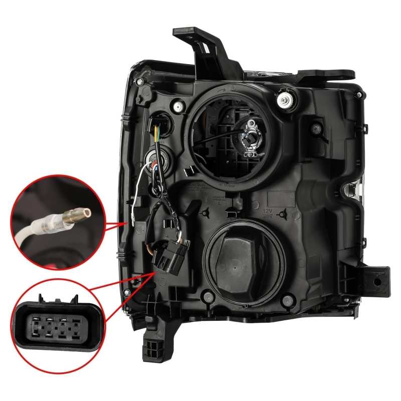 AlphaRex 15-19 Chevy 2500HD PRO-Series Proj Headlights Plank Style Blk w/Activ Light/Seq Signal/DRL 880224 *Discontinued
