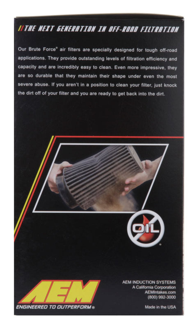 AEM Induction AEM Dryflow Conical Air Filter 2.75in Flange ID / 6in Base OD / 5.125in Top OD / 9.125in Height 21-2029BF