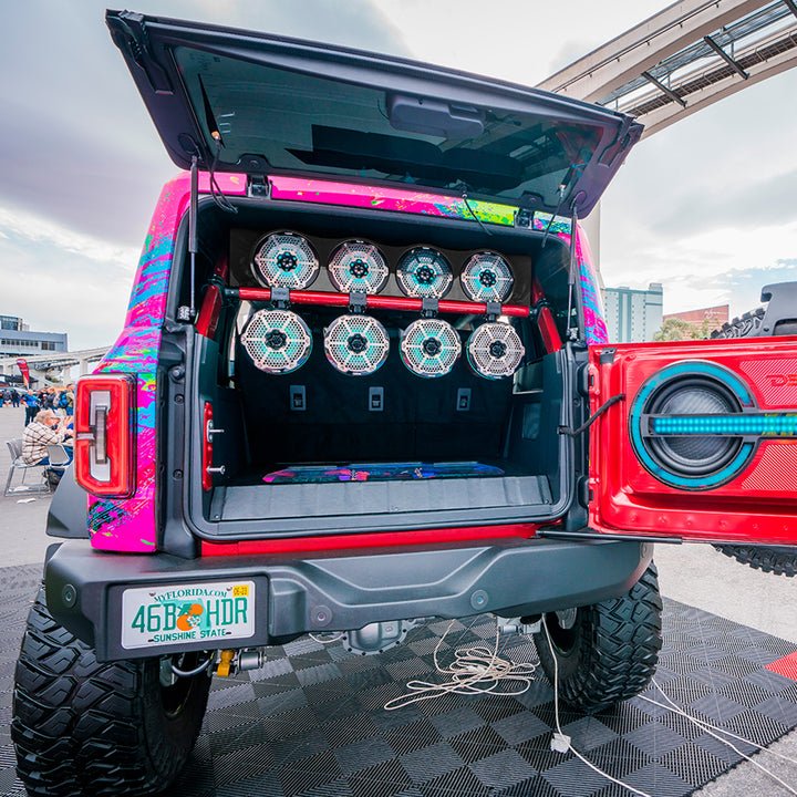 Ford Bronco 6th Gen  4-Door Overhead Bar System fits 4 x 8" speakers + 2 x 6.5" Speakers and 2 x 3.78" Tweeters