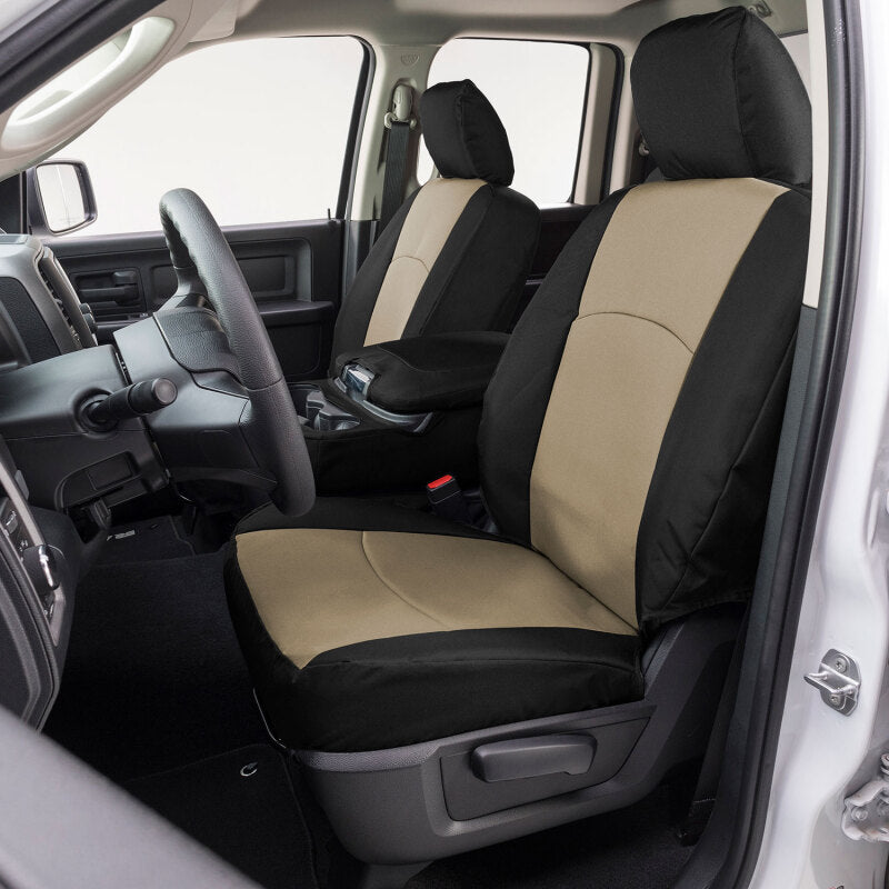 Covercraft 24-25 Ford F250-F550 Endura PrecisionFit Custom Front Row Seat Covers- Tan/Black GTF4423ABENTB