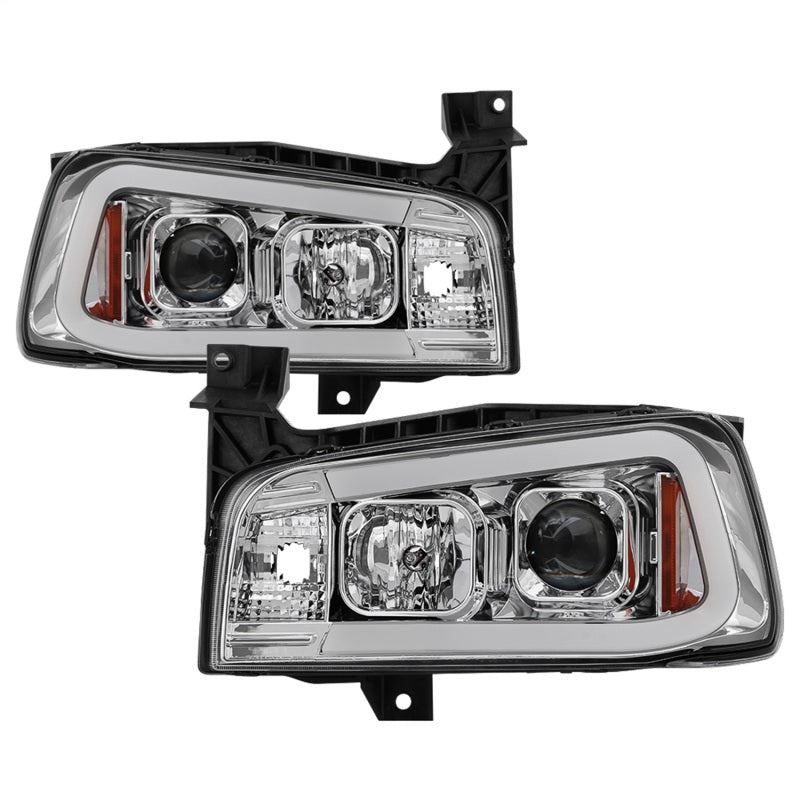 Spyder Dodge Charger 06-10 Projector Headlights - LED Light Bar - Chrome PRO-YD-DCH05V2-LB-C 5085238