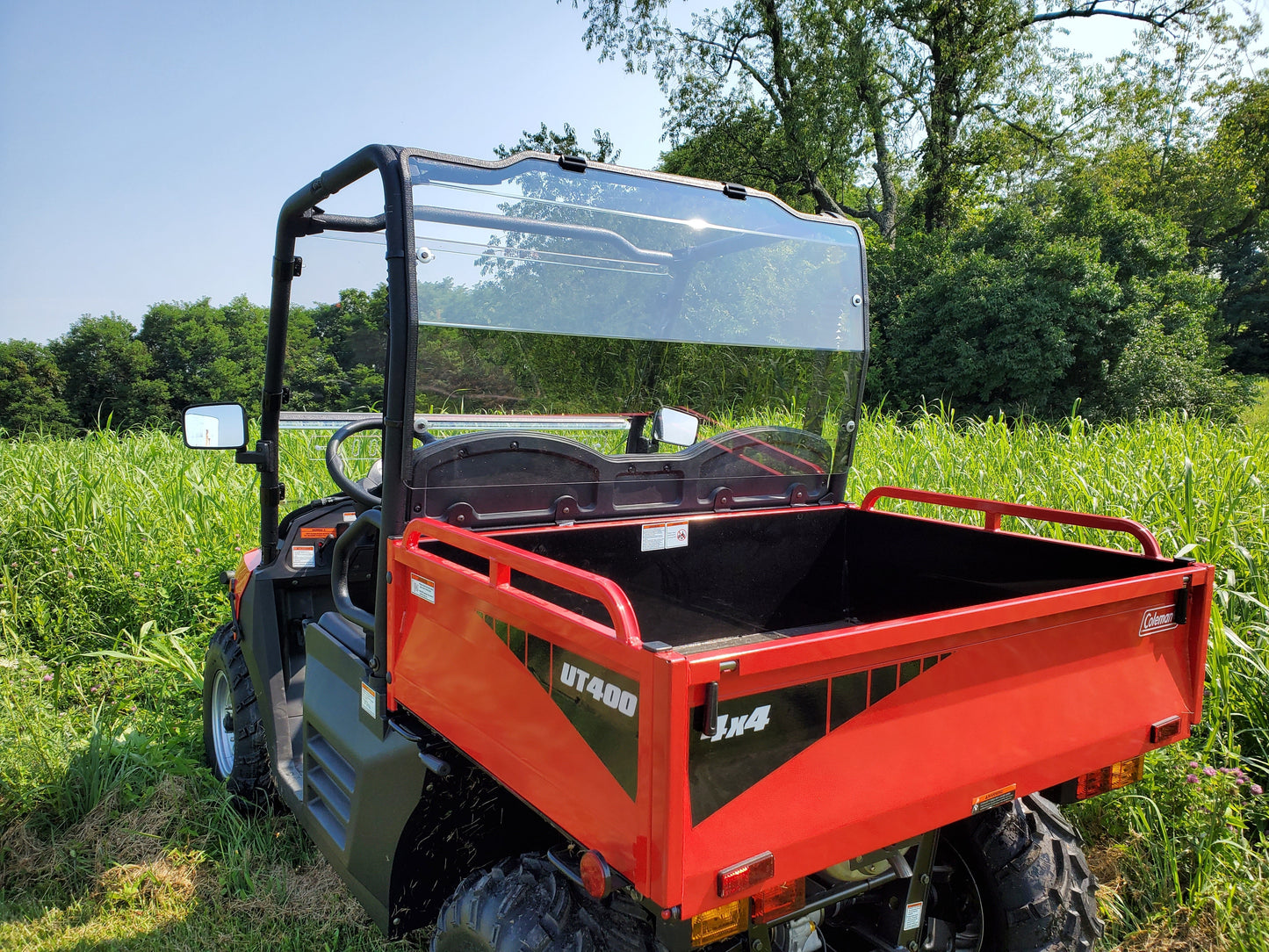 Coleman UT400/HiSun HS 400 - 1 Pc Rear Windshield w/Clamp and Vent Options
