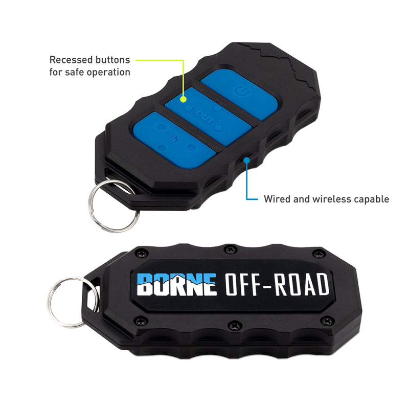Borne Off-Road 12K Winch - Black Synthetic Rope BNWN-12-SBK