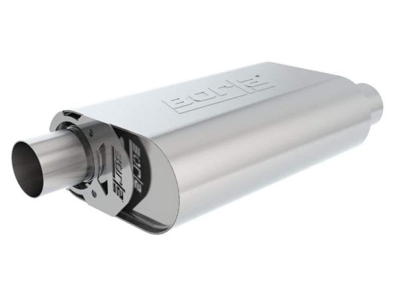 Borla CrateMuffler Stock SBF 289/ 302/ FE BB 2.5 inch Offset/Offset 14in x 4.35in x 9in Oval Muffler 400828