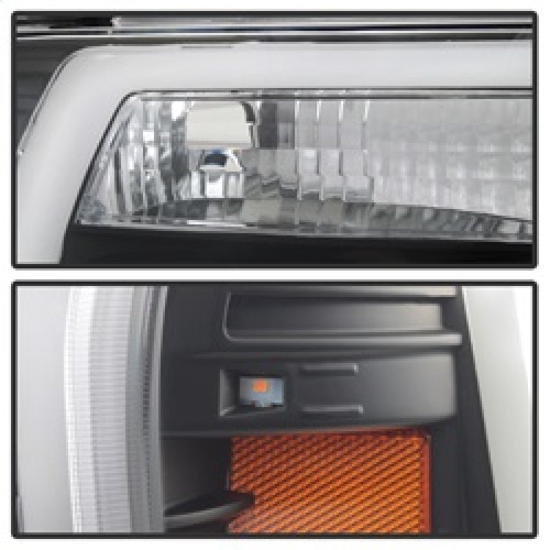 Spyder 04-08 Ford F-150 Projector Headlights - Light Bar DRL - Black PRO-YD-FF15004V2-LB-BK 5084484
