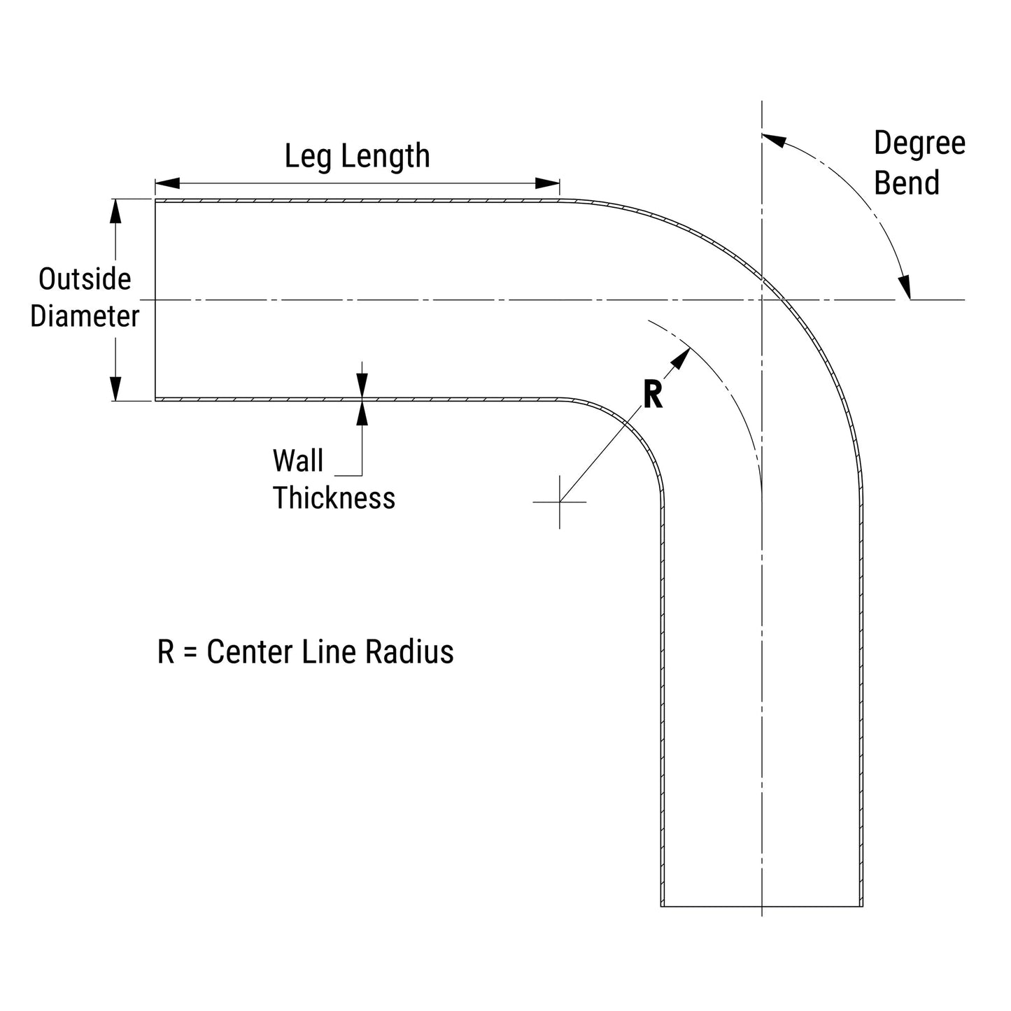 HPS Performance Products HPS 2-1/2" OD 35 Degree Bend 6061 Aluminum Elbow Pipe Tubing 16 Gauge w/ 4" CLR