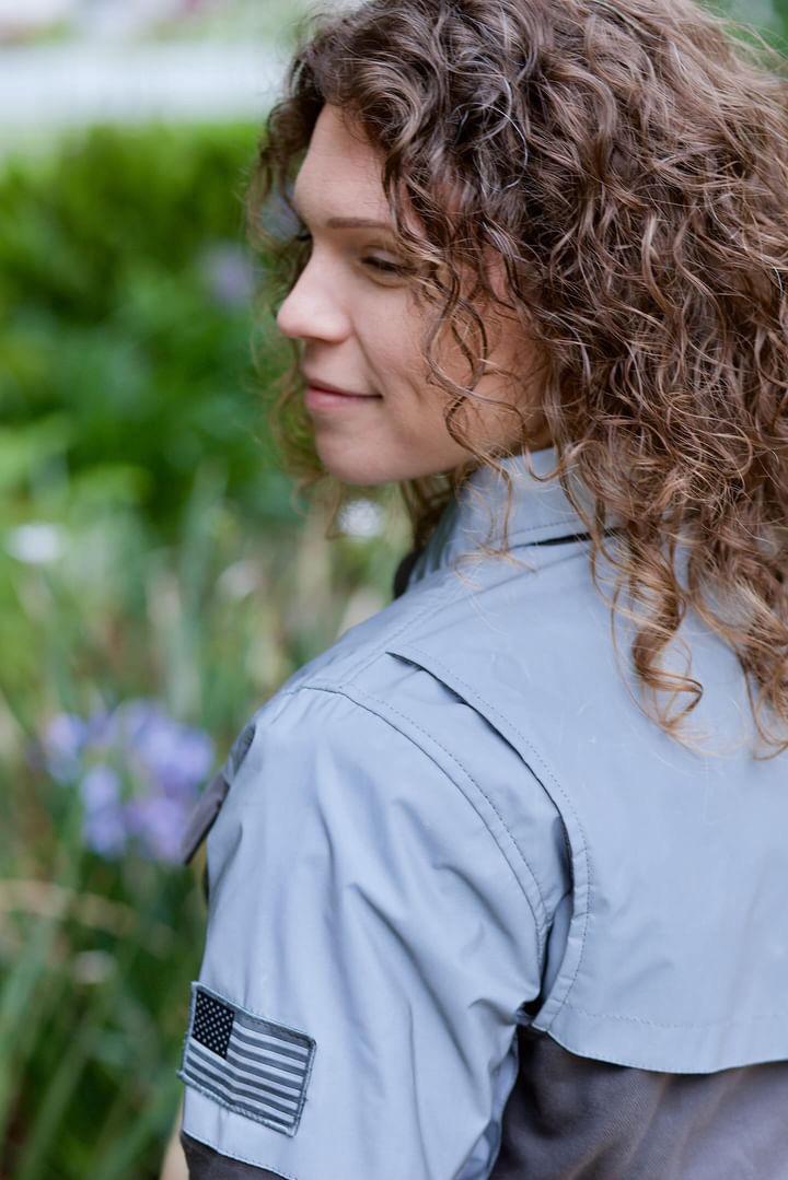 Flannel Reflective Shirt "Twilight Titanium" for Women - Grey