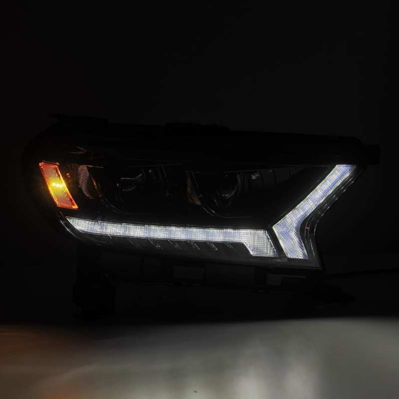 AlphaRex 19-21 Ford Ranger LUXX LED Proj Headlights Plank Style Alpha Black w/Seq Signal/DRL 880121 *Discontinued