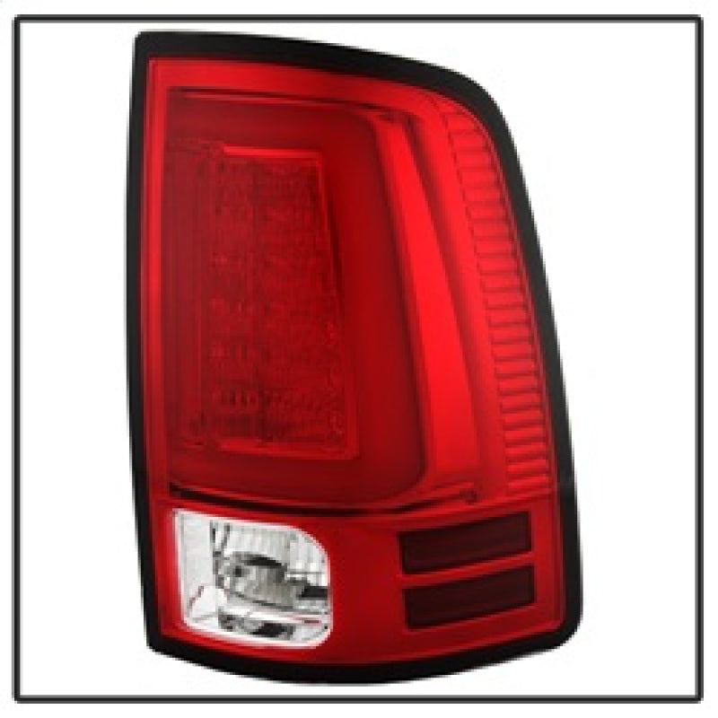 Spyder 09-16 Dodge Ram 1500 Light Bar LED Tail Lights - Red Clear ALT-YD-DRAM09V2-LED-RC 5084040