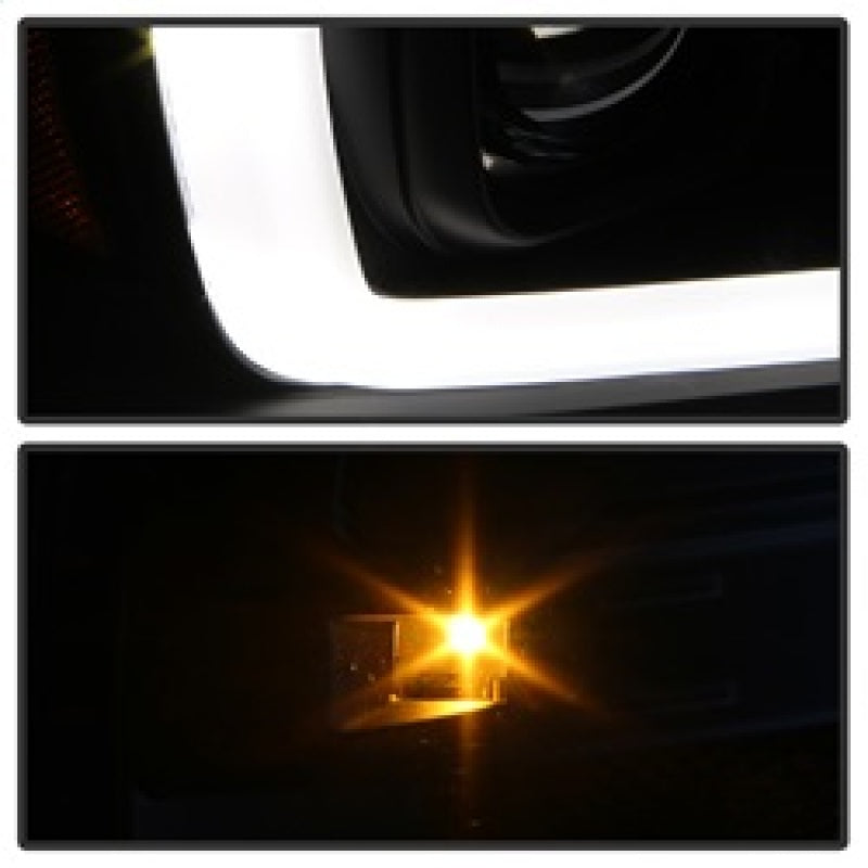 Spyder 04-08 Ford F-150 Projector Headlights - Light Bar DRL - Black PRO-YD-FF15004V2-LB-BK 5084484