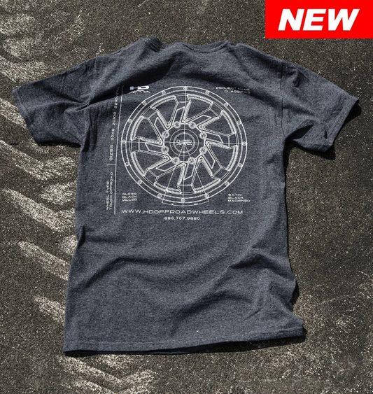 Official HD Off-Road Wheels SAW T-Shirt Heather Grey w Pocket