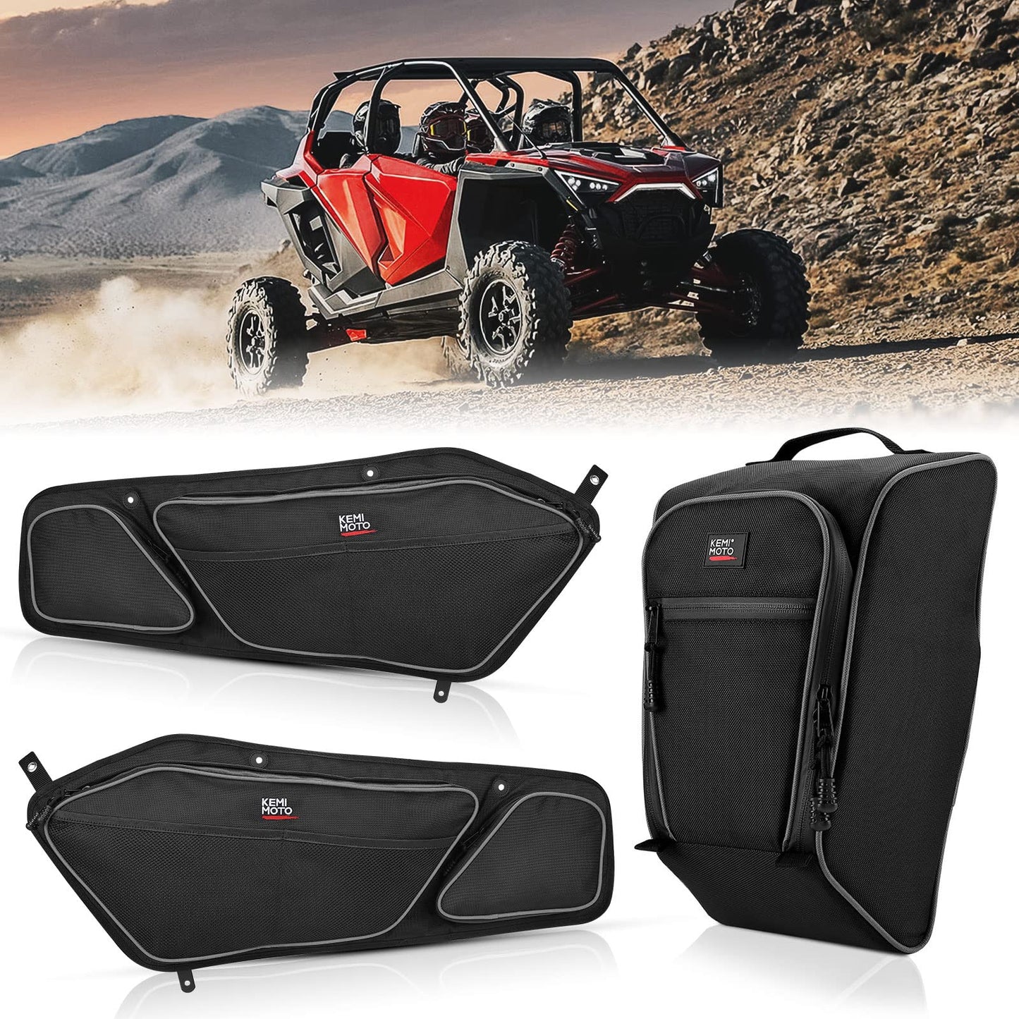 Kemimoto 1680D Door Bags & Center Bag Polaris RZR PRO XP 2020-2024