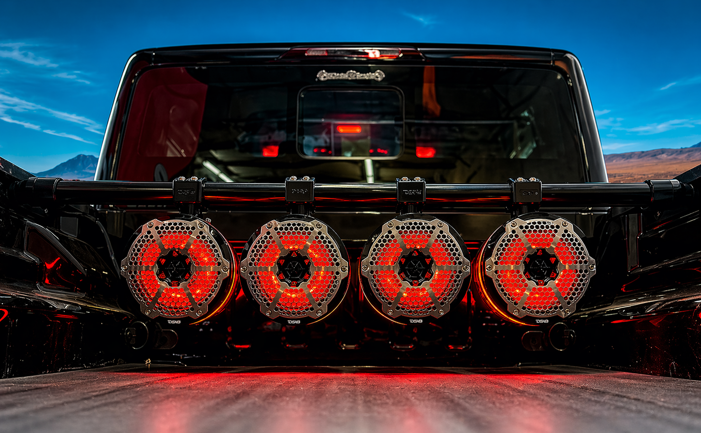 Jeep Gladiator JT Bed-Mounted Speaker Tower Bar | Adjustable Width | 2” Tube | Multi-Speaker Setup (Up to 8)