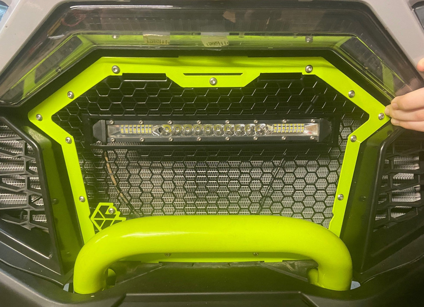 L&W Fab Front Grill with Light Bar for 20-24 RZR Turbo R / Pro R / Pro XP
