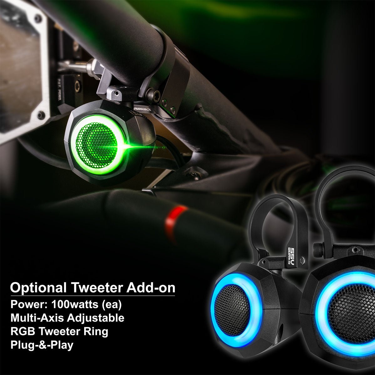 2014-2023 Polaris RZR V-Spec 5-Speaker Plug-&-Play Kit with JVC