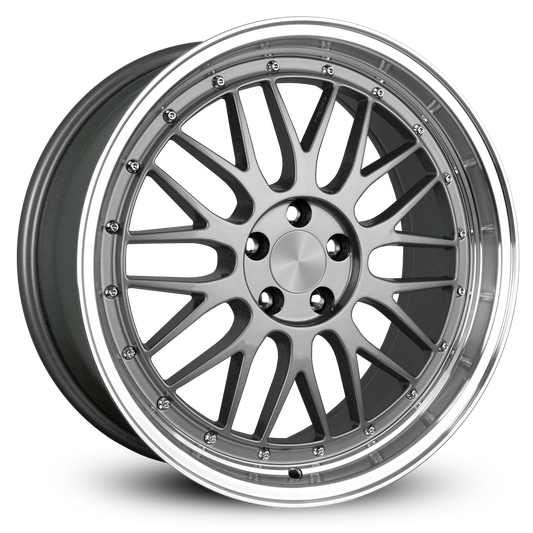 Klassik Rader Pro Trak 18x8 +25 5x100mm Gloss Gun Metal/Polished Lip