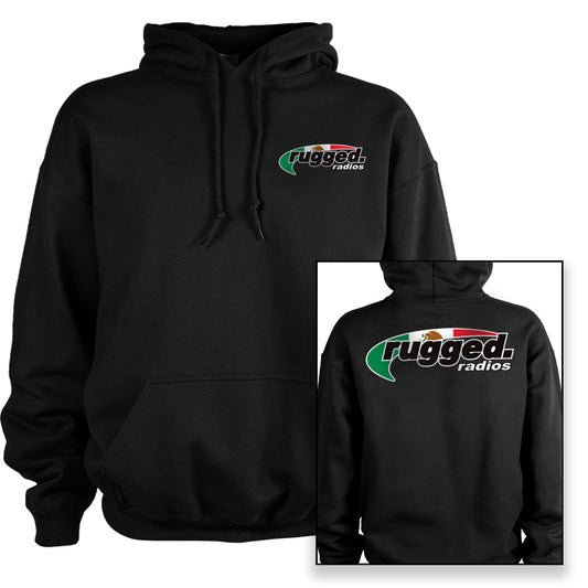 Rugged Radios MEXICAN FLAG Pullover Hoodie - Black - XXXXL