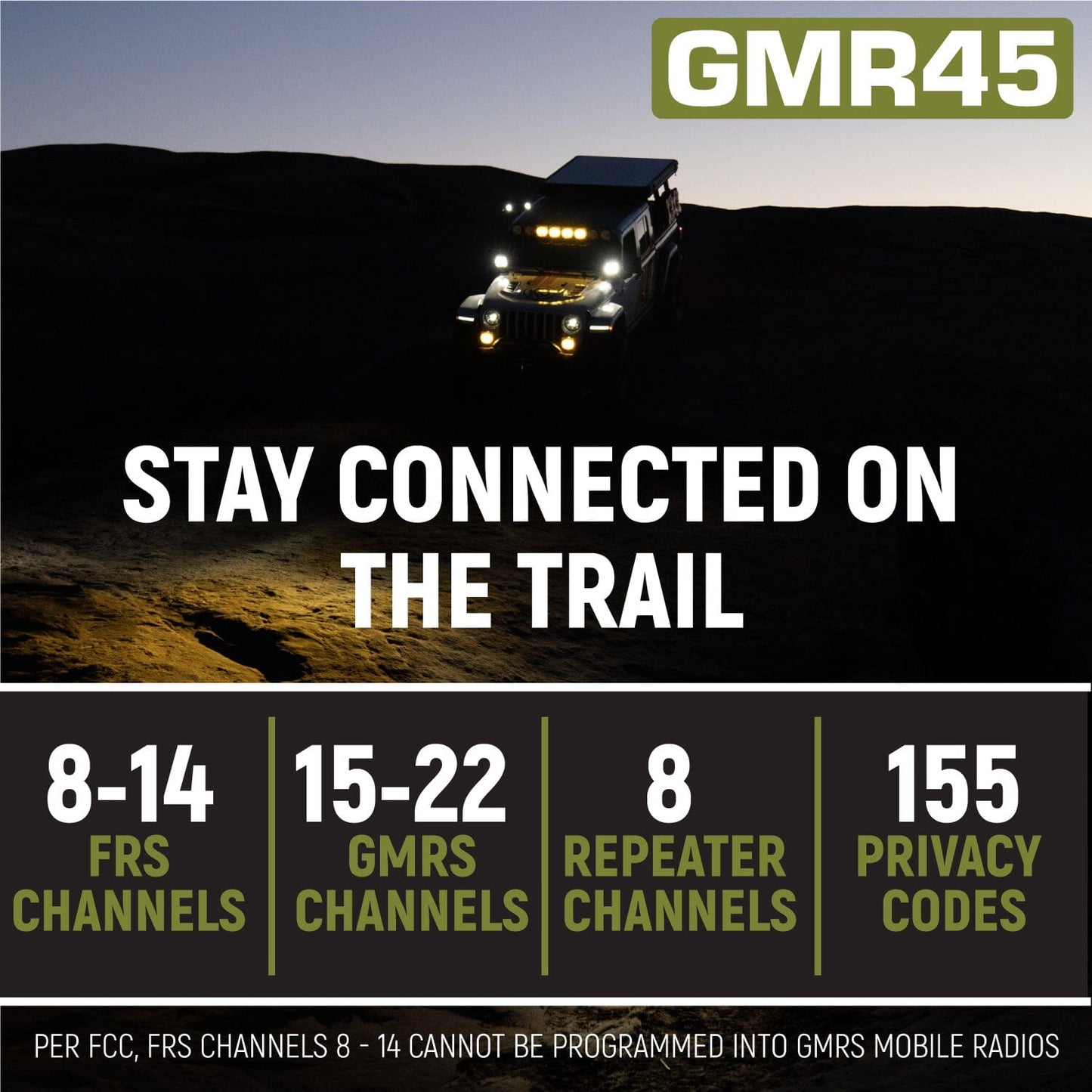 Rugged Radios Adventure Radio Kit - GMR45 Powerful GMRS Mobile Radio Kit and External Speaker