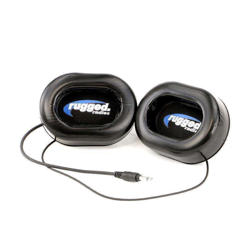 Rugged Radios Alpha Audio Speaker Pods - Velcro Mounting and Gel Ear Pods - Stereo & Mono 3.5mm