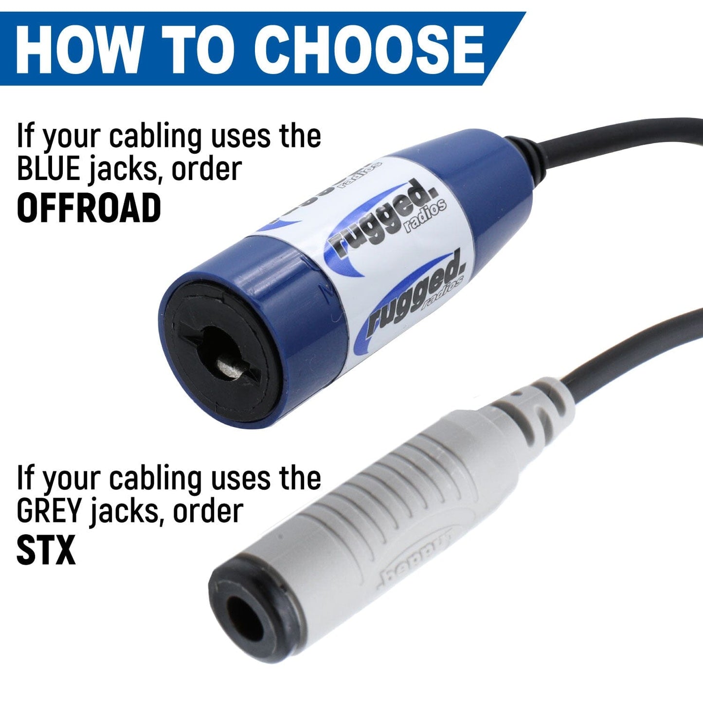 Rugged Radios Dual Headset or Helmet Jack - Bar Mount