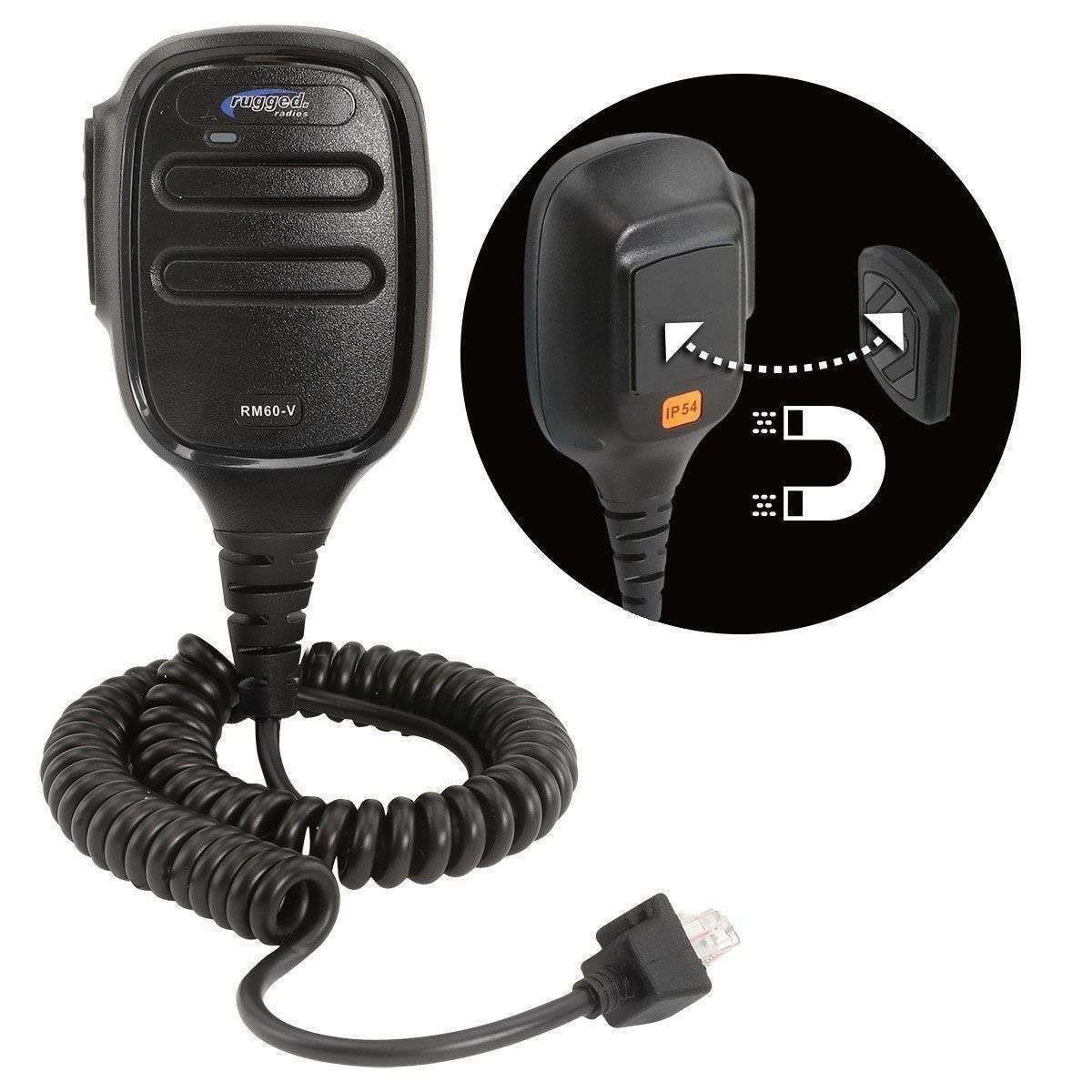Rugged Radios Hand Mic for RM45 & RM60 Mobile Radios with Scosche MagicMount™