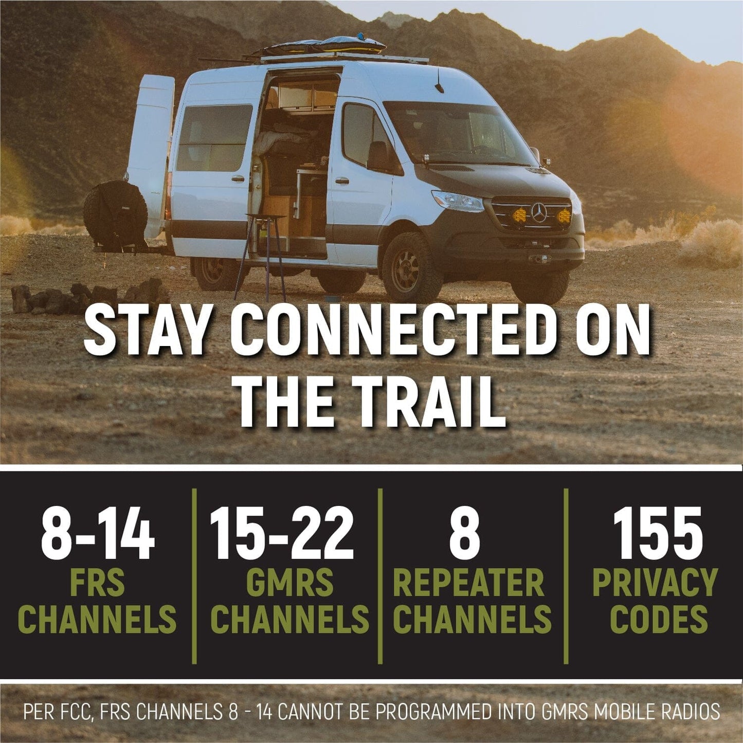 Rugged Radios Mercedes Sprinter Van Two-Way GMRS Mobile Radio Kit