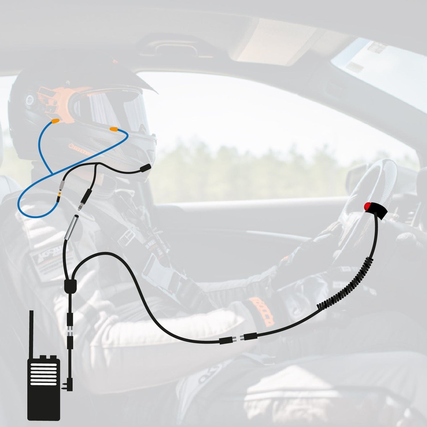 Rugged Radios NASCAR and IMSA Racing Communication System for Driver Only
