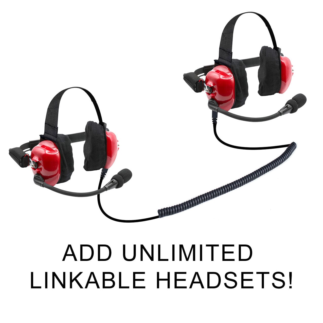 Rugged Radios PAIR - H80 Track Talk Linkable Intercom Headsets - Bring The Conversation To The Circle Track NASCAR event