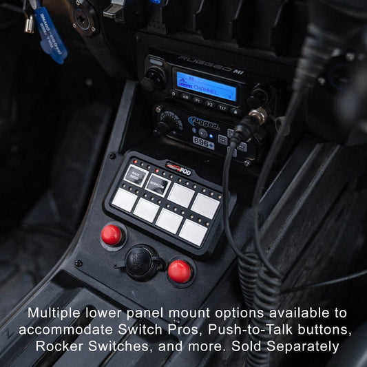 Polaris RZR PRO XP - Turbo R - Pro R - Complete Communication Kit with Bluetooth Intercom and 2-Way Radio - 696 PLUS Remote Head / G1 GMRS / Center Mount