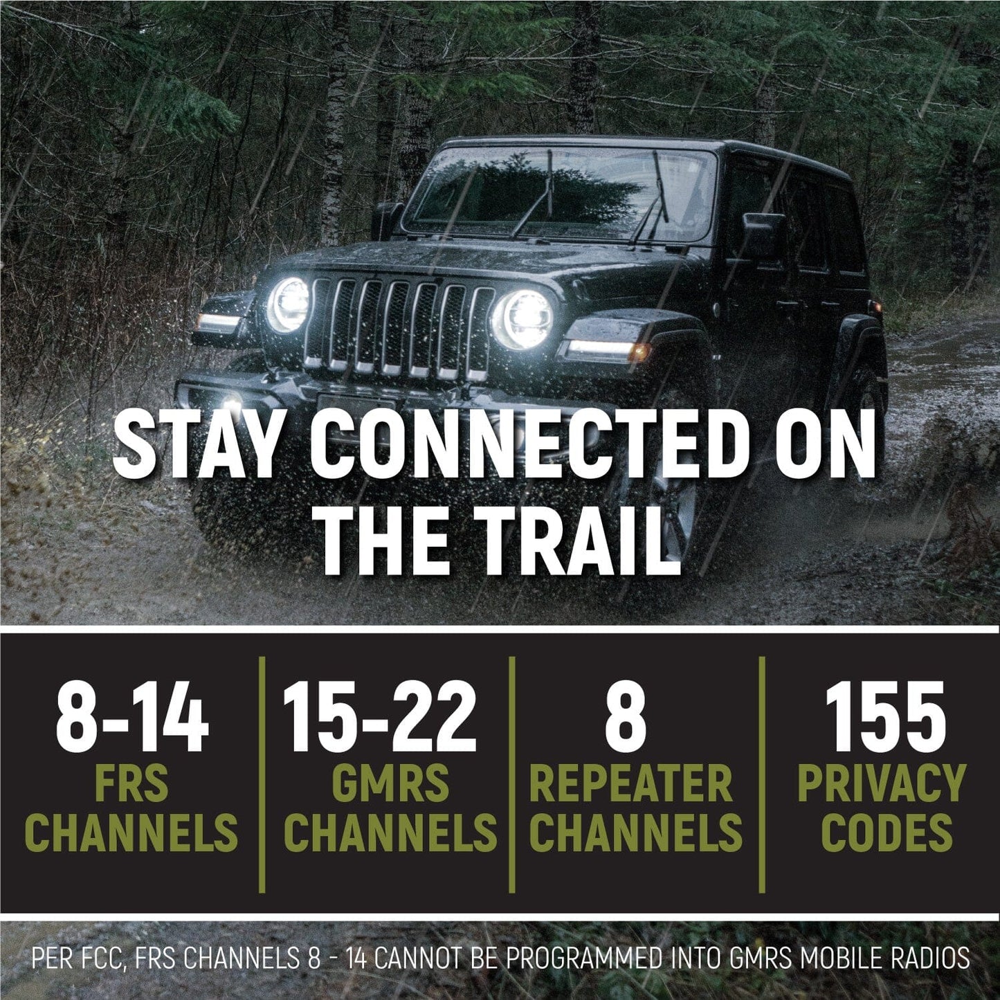 Rugged Radios Radio Kit - GMR25 Waterproof GMRS Band Mobile Radio with Antenna