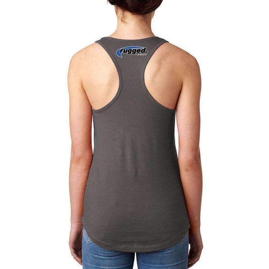 Rugged Radios GARAGE Ladies Racerback Tank Top - Grey - Medium