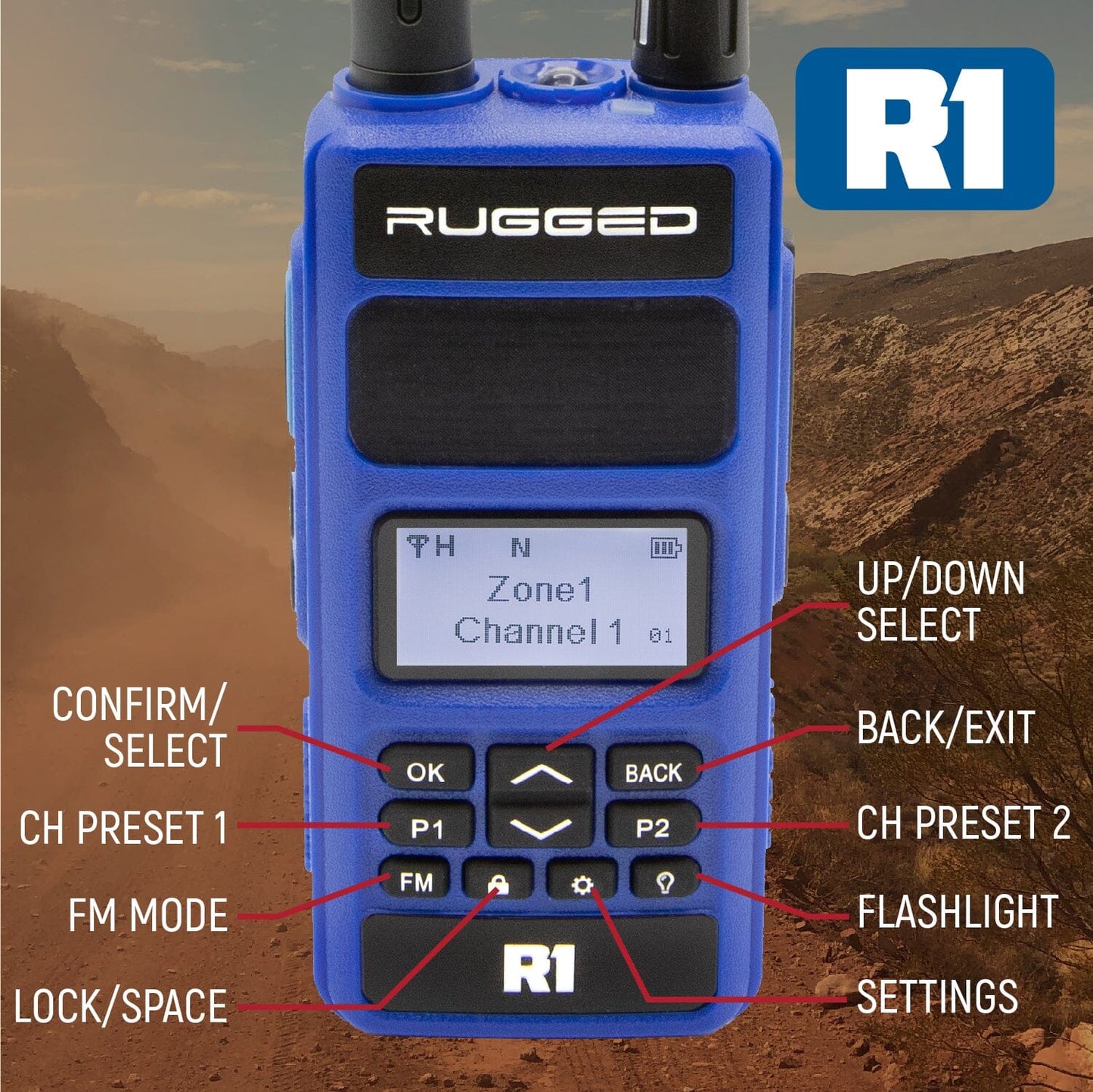 Rugged Radios Rugged R1 Business Band Handheld Radio - Digital and Analog