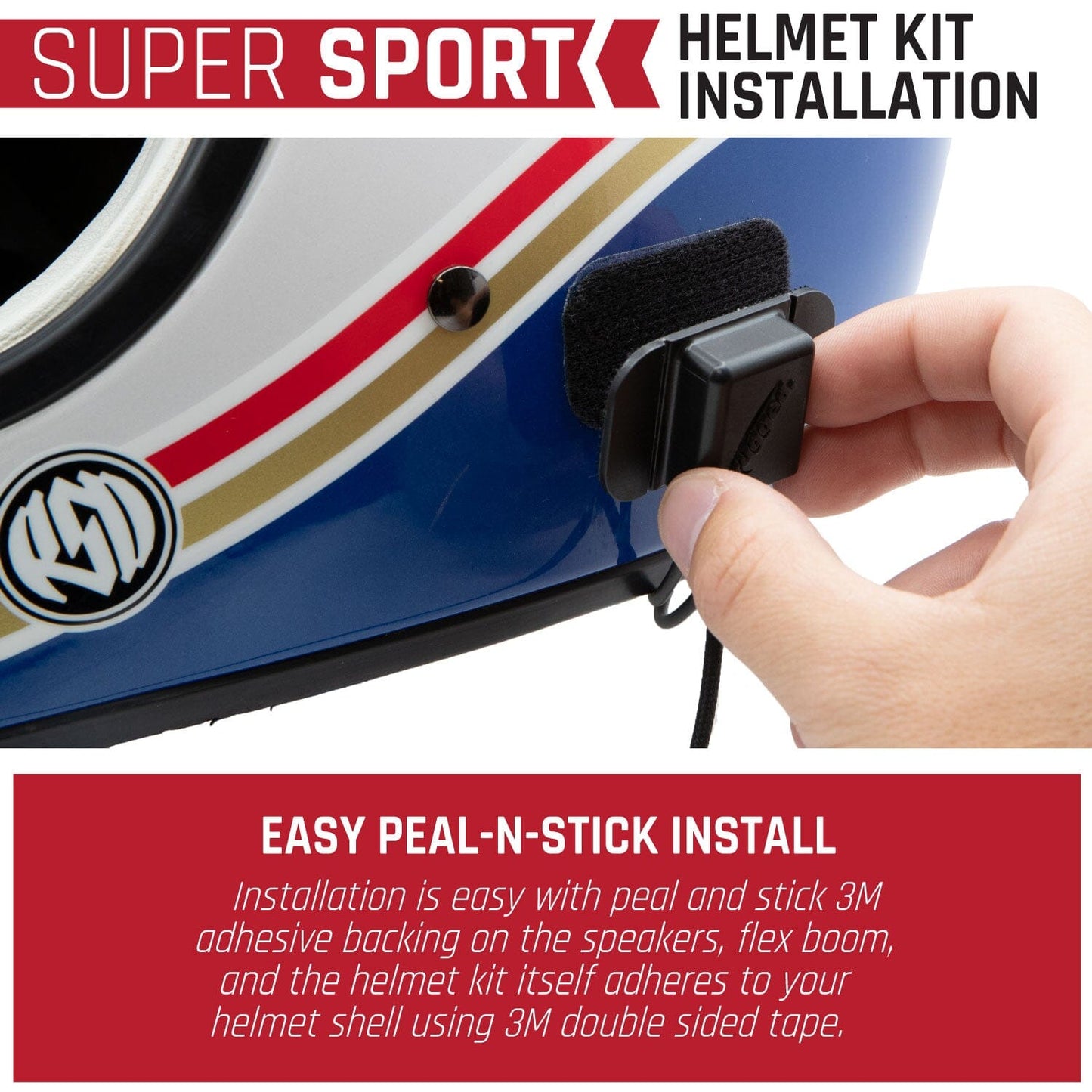 Rugged Radios SUPER SPORT Complete Motorcycle Communication Kit with Lightweight SPORT Cables